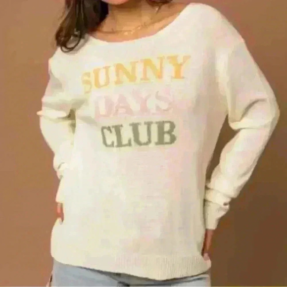Sunny Days Club Ivory Sweater SZ L NWT - Picture 3 of 7